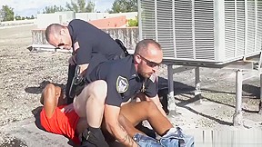 Cops hot shirtless apprehended breaking and...