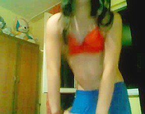 Fit teen tgirl shakes her round...