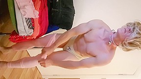 cuckold white sissy faggot cums twice sucking bbc striptease show