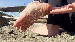 Tanias Dirty Feet On The Beach...