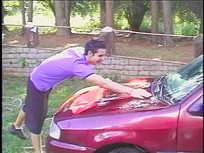 Car washing turns hot outdoor sex...