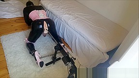 Cutecross sissy fucked brutally while chained...