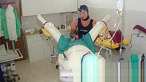 Rubber nurse have fun with patient...