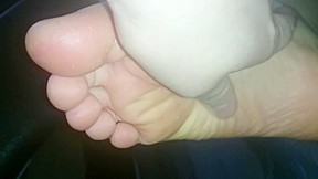 Sleeping womans feet