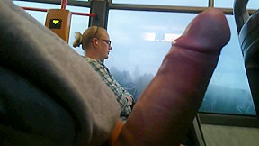Public cumshot in train...