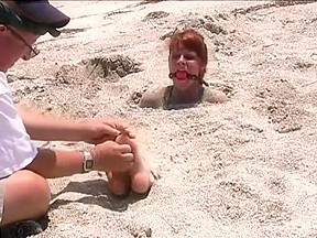 Redhead Hollis Beach Buried Feet Tickled...