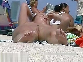 Filmed Lounging On A Nudist Beach...