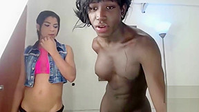 Monstercock and latina tgirl on cam...