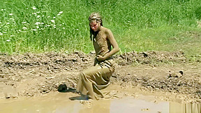 Mud bath long dress girl formalwam...