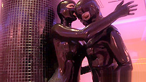 Two latex girls at spa part...