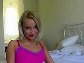 Pretty blonde has some fun with...