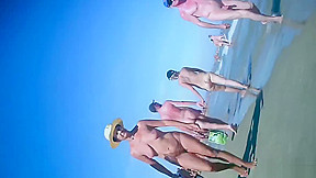 Horny milfs strangers at nudist beach...