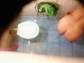Hidden cam in toilet, filmed ass...
