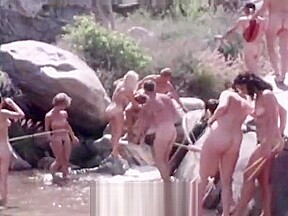 Nudist families trip mountains 1960s vintage...