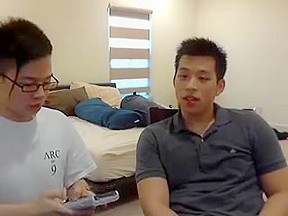 2 asian twinks on homosexual cam...