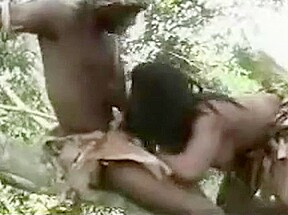 African amateurs threesome outdoor...