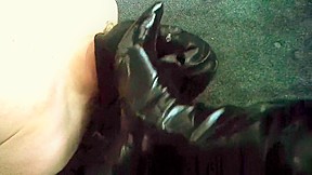 Black pvc boots face trample and...