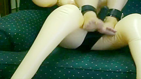 Foot Job to Blow Doll with Strapon