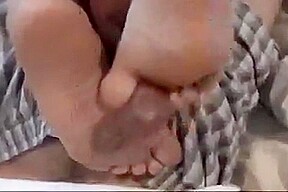 Quick and easy footjob...