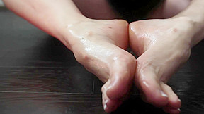 Hot Candle Wax Lotion Foot Rub And Massage Of Sexy High Arched Feet...