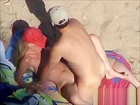 Nude beach blurred blond fuck...