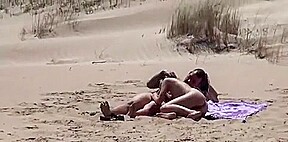 Couple on a nude beach