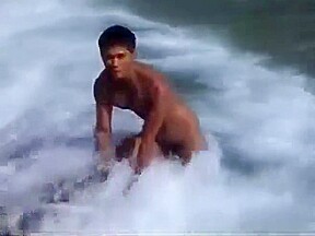 Solo naked Asian beach shoot