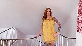 Inked slut acquires her first load...