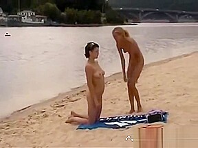 Teen girls on nude beach...