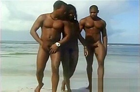 Hot ebony mmf island threesome...