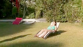 2 big breasted women play outside...