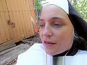 Naughty nun loves cock...