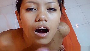 Lean tight bodied filipina teen with...