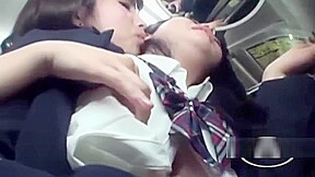 Schoolgirl Kissed Getting Her Tongues Sucked Tits Rubbed By Older Girl On The Train...