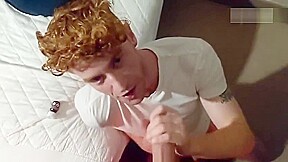 Blown by young ginger curly haired...