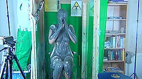Naked Girl Gunged In Cement...