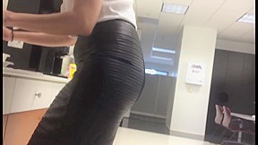 Delicious latina coworker in pencil skirt...