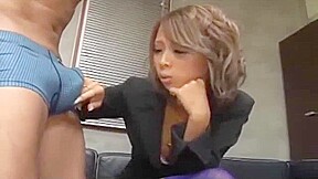 Hot office lady giving blowjob on...