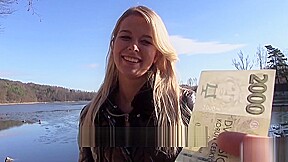 Euro blonde bangs outdoors video starring...