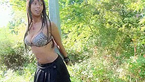 Ebony Flasher Candy Canes Outdoor Masturbation And Public Nudity Of Black Teen Toying In Dildo Pleasures For Voyeurs...