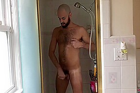 Jerk And Bust A Load Shower After Shaving Head...