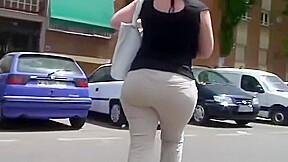 Spying mature ass candid fat plumper booty...
