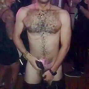 Hairy stud strips crowd at show...