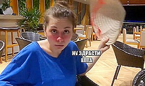 Pikaper took Russian drunk chick in a cafe and fucked her on camera...