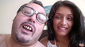 Fat Man With Glasses Is Fucking A Fresh Teen Brunette And Ejaculating All Over Her Face...
