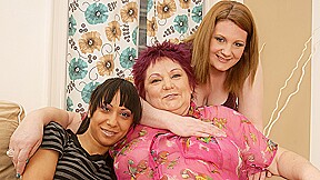 Three old and young lesbians making...
