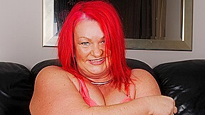 Kinky big mature redhead pleasing herself...