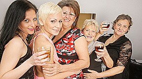 Five horny old and young lesbians...