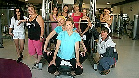 Mature ladies sweating the gym maturenl...