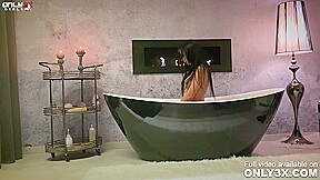 Classy Shalina Devine romantic anal toying at the bathtub by Only3x